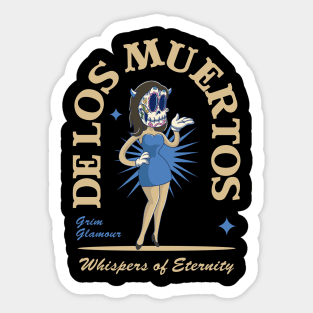 Dia De Los Muertos Lady Skull Sticker